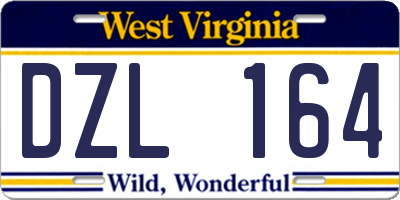 WV license plate DZL164