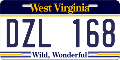 WV license plate DZL168