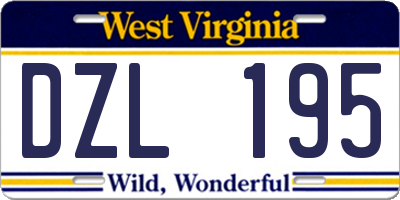 WV license plate DZL195