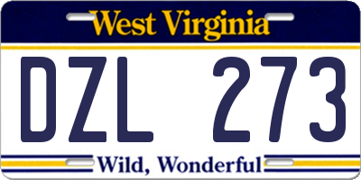 WV license plate DZL273