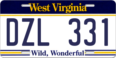 WV license plate DZL331