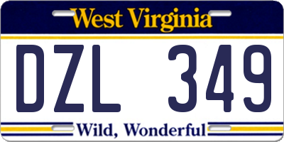 WV license plate DZL349