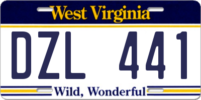 WV license plate DZL441