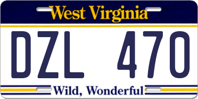 WV license plate DZL470