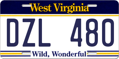 WV license plate DZL480