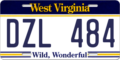 WV license plate DZL484