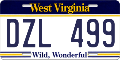 WV license plate DZL499