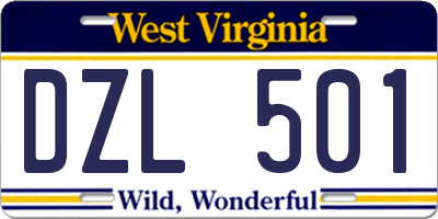 WV license plate DZL501