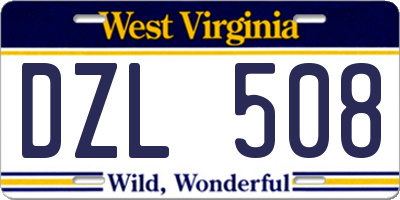 WV license plate DZL508