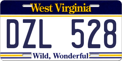 WV license plate DZL528