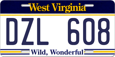 WV license plate DZL608