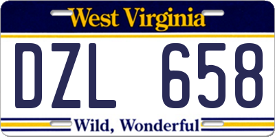 WV license plate DZL658