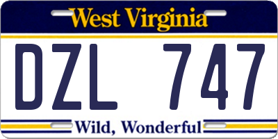 WV license plate DZL747