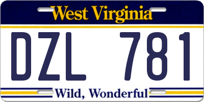 WV license plate DZL781