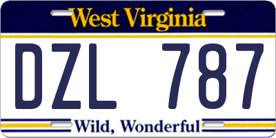 WV license plate DZL787
