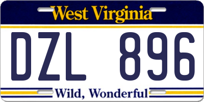 WV license plate DZL896