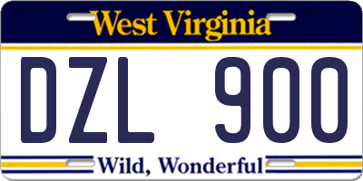WV license plate DZL900