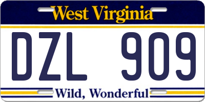 WV license plate DZL909