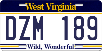 WV license plate DZM189