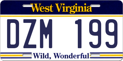 WV license plate DZM199