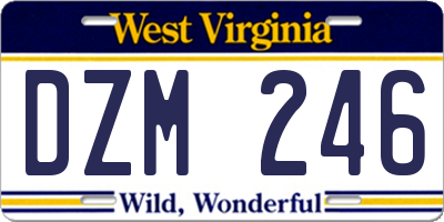 WV license plate DZM246