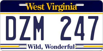WV license plate DZM247