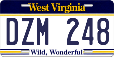 WV license plate DZM248