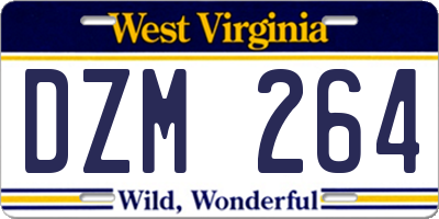WV license plate DZM264
