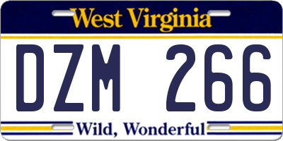 WV license plate DZM266