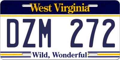 WV license plate DZM272