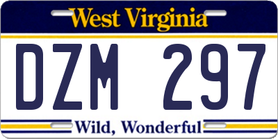 WV license plate DZM297
