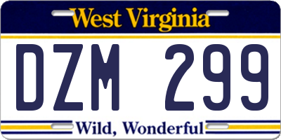 WV license plate DZM299