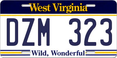 WV license plate DZM323