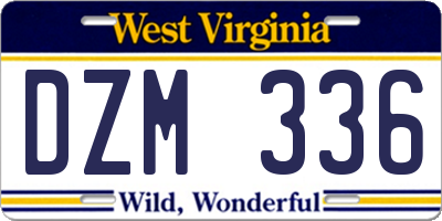 WV license plate DZM336