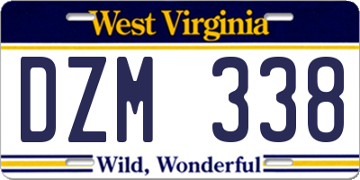 WV license plate DZM338