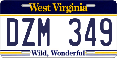 WV license plate DZM349