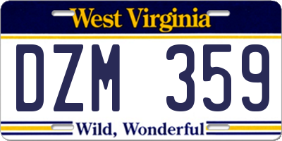 WV license plate DZM359