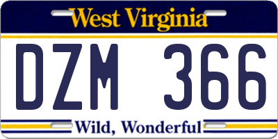 WV license plate DZM366