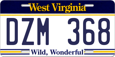 WV license plate DZM368