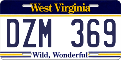 WV license plate DZM369