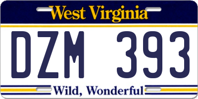 WV license plate DZM393