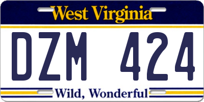WV license plate DZM424