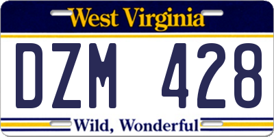 WV license plate DZM428