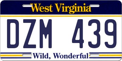 WV license plate DZM439