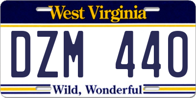 WV license plate DZM440