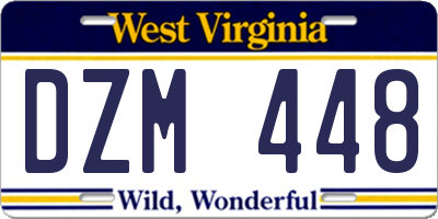 WV license plate DZM448