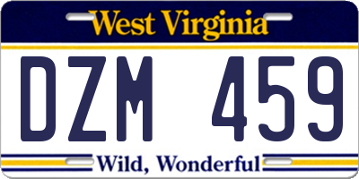 WV license plate DZM459