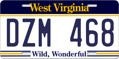 WV license plate DZM468
