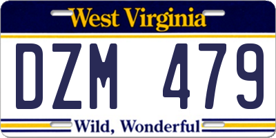 WV license plate DZM479
