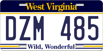 WV license plate DZM485